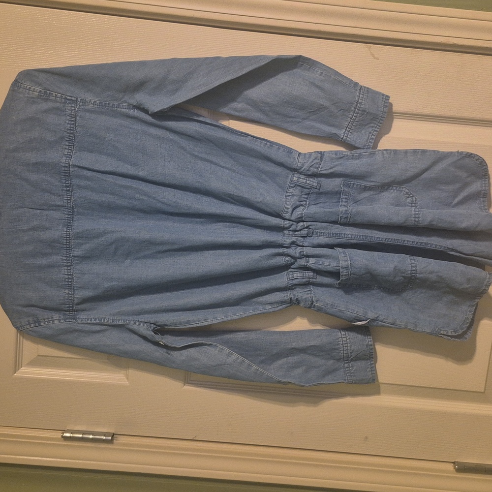 Vizio Light Blue Denim Romper with Drawstring - Picture 2 of 2